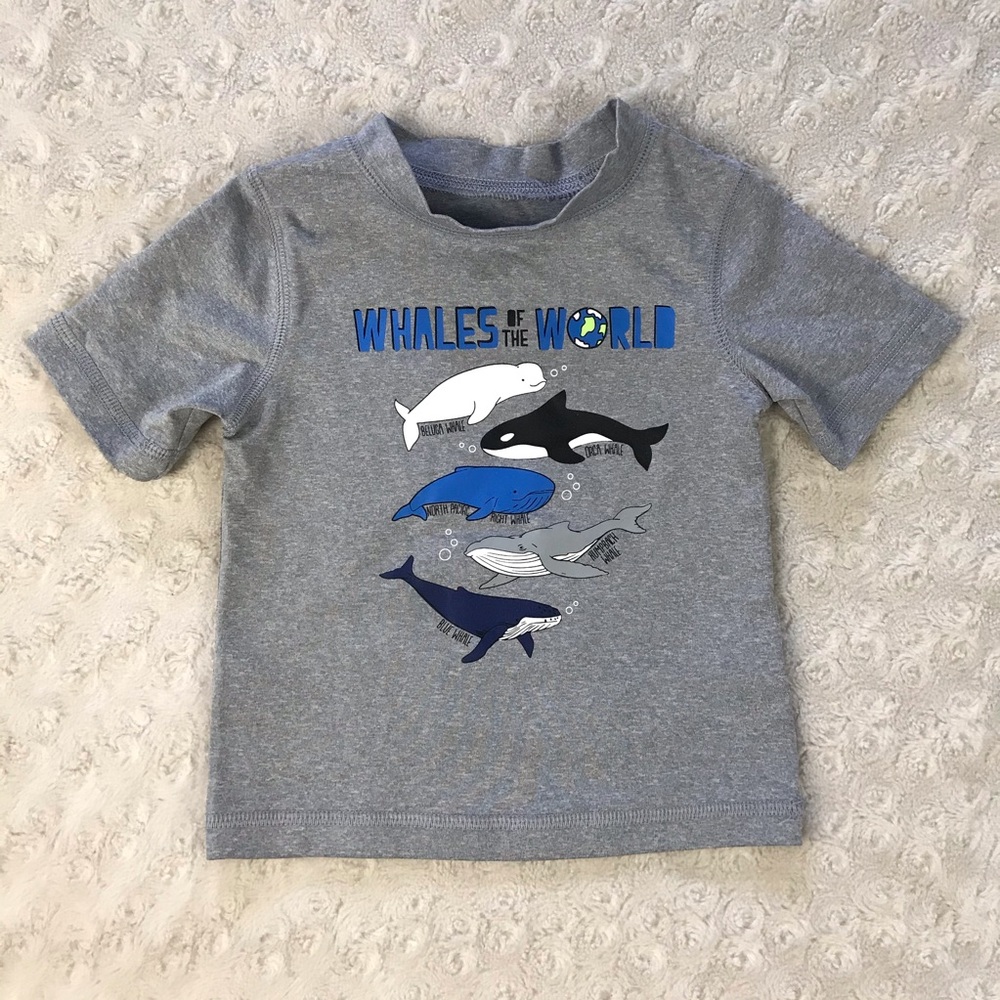 Cat & Jack Rashguard Shirt Whales of the World 9M